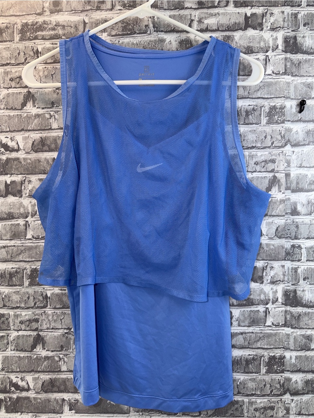 Nike Women's light Blue Layered Mesh‎ Tank